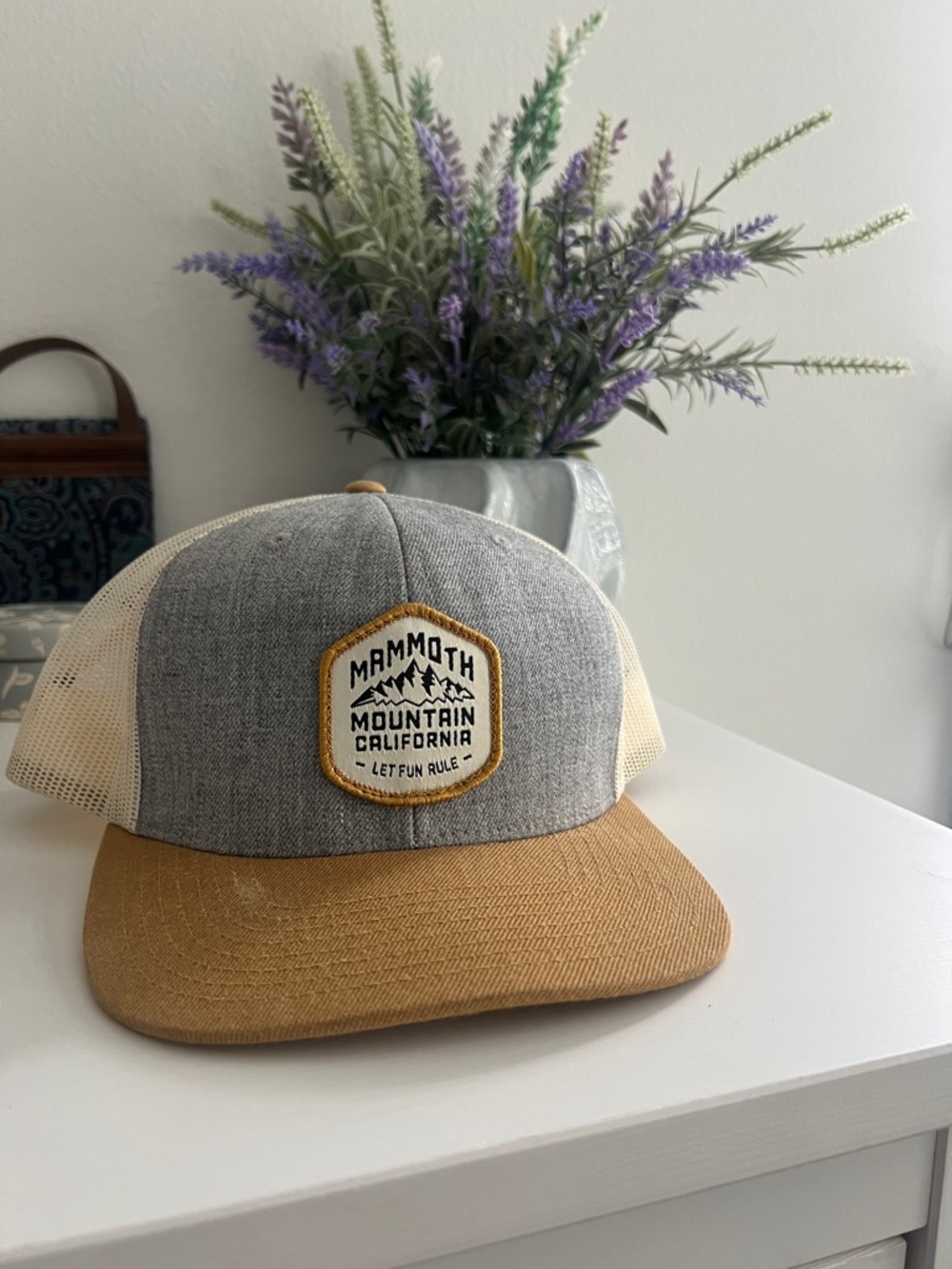 Mammoth California Two-Tone Trucker Hat - Gray & Tan
